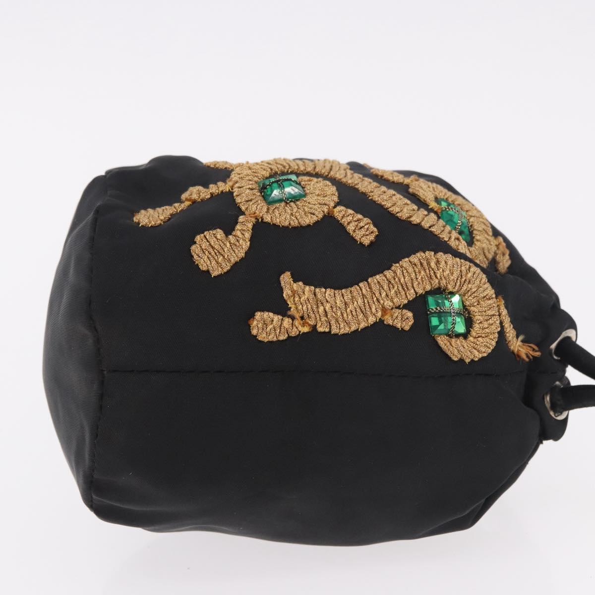 PRADA Purse Pouch Nylon Black Auth 184311
