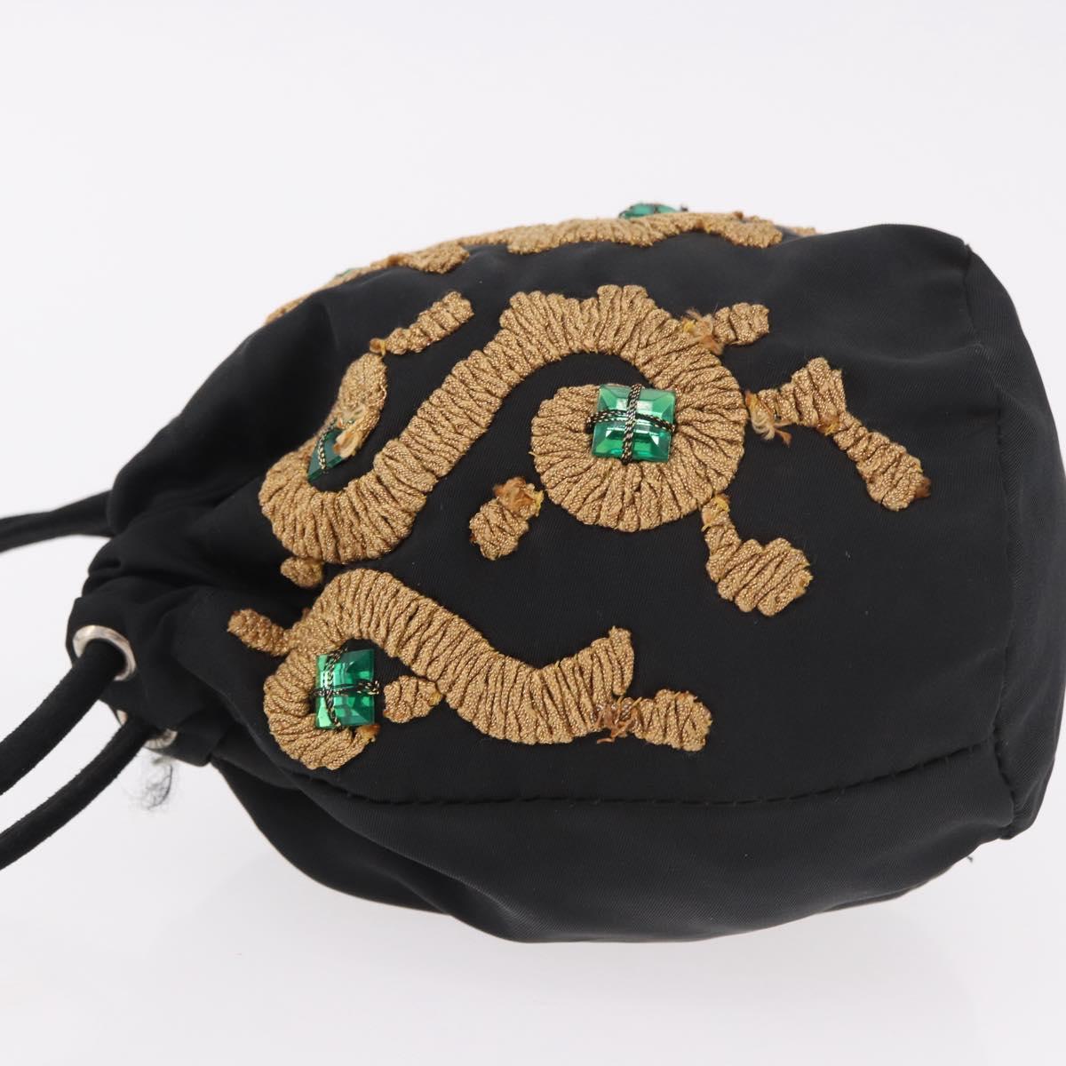 PRADA Purse Pouch Nylon Black Auth 184311