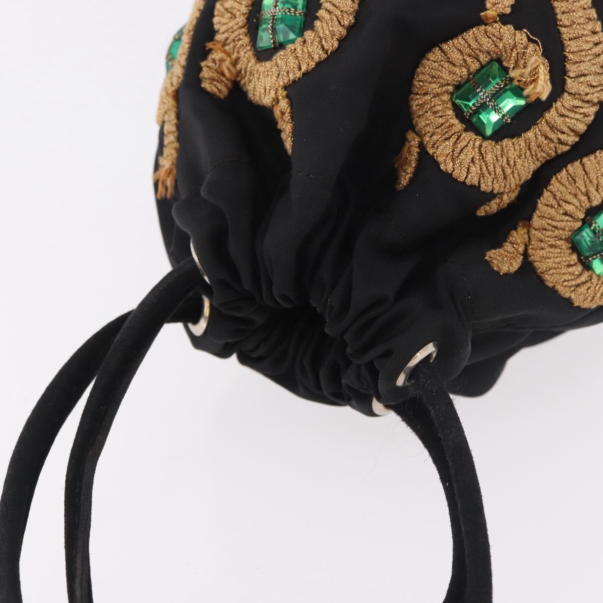PRADA Purse Pouch Nylon Black Auth 184311