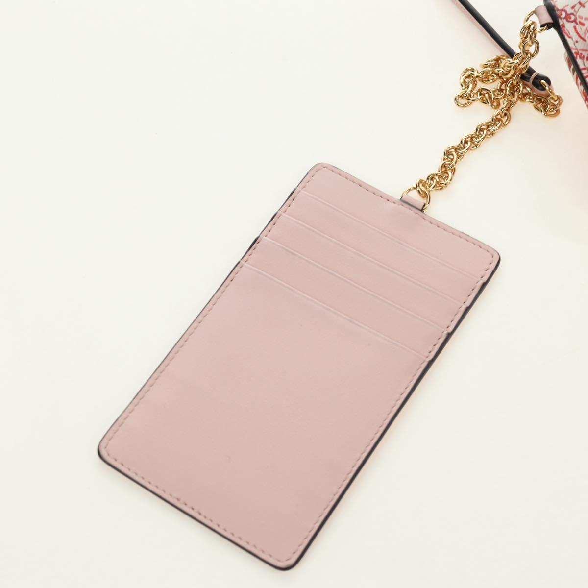 Salvatore Ferragamo Chain Vala Pouch Leather Pink Gold Auth 184316M