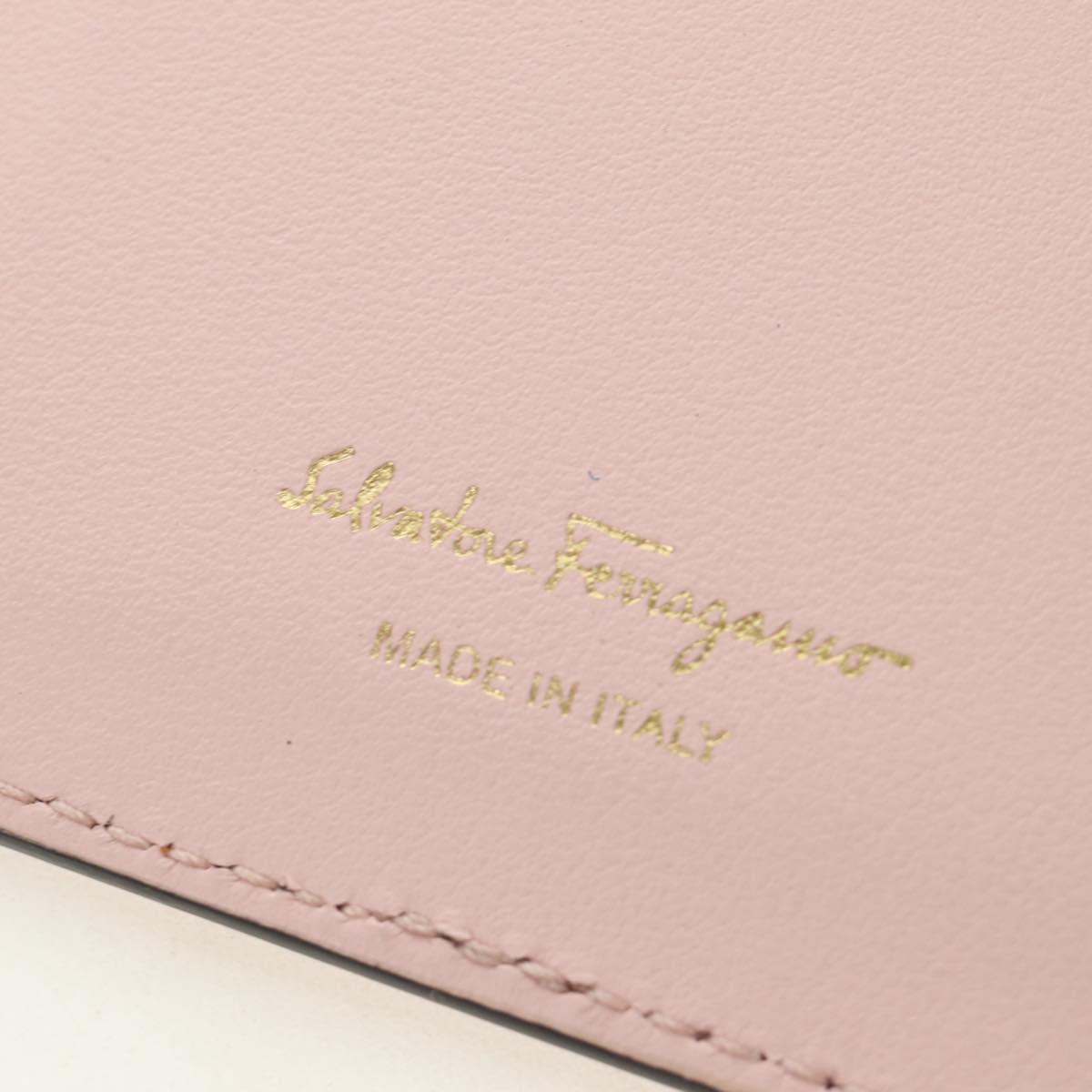 Salvatore Ferragamo Chain Vala Pouch Leather Pink Gold Auth 184316M