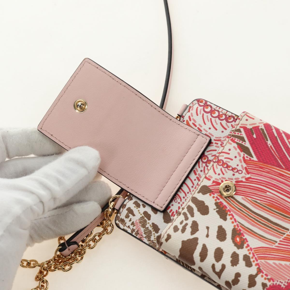 Salvatore Ferragamo Chain Vala Pouch Leather Pink Gold Auth 184316M