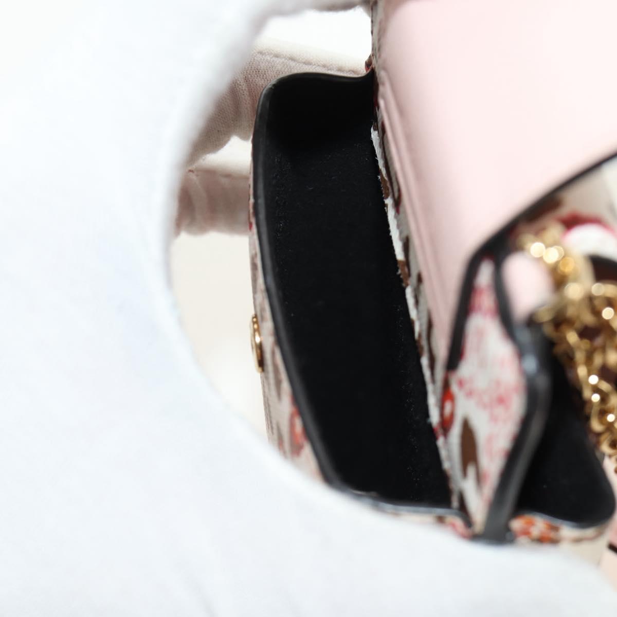 Salvatore Ferragamo Chain Vala Pouch Leather Pink Gold Auth 184316M
