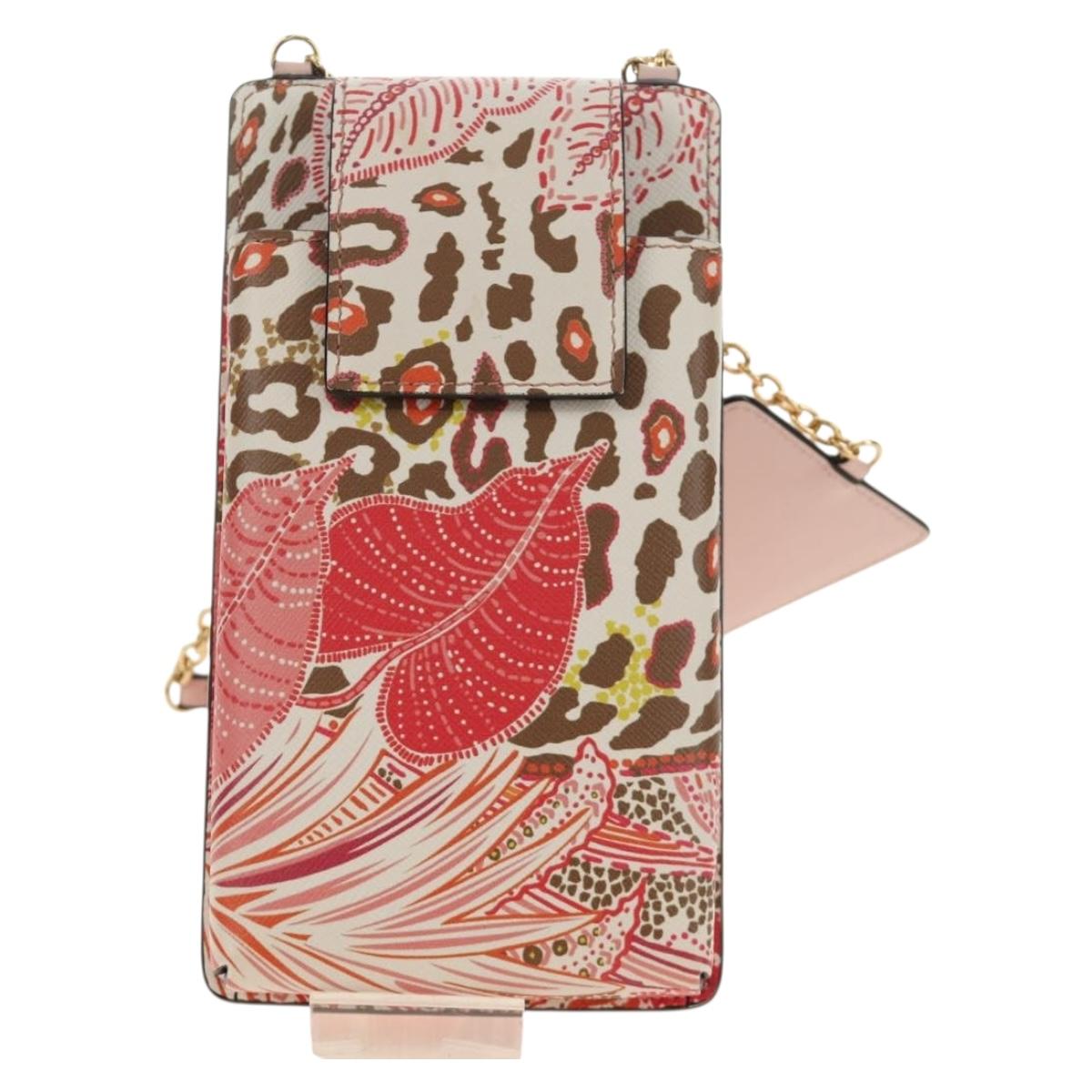 Salvatore Ferragamo Chain Vala Pouch Leather Pink Gold Auth 184316M
