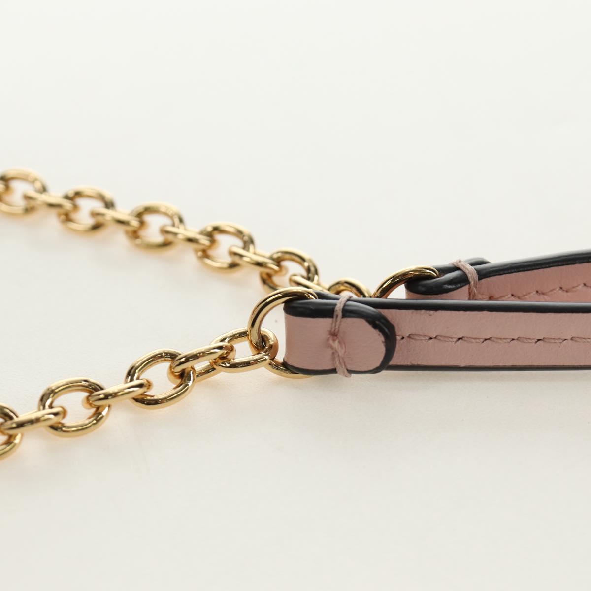 Salvatore Ferragamo Chain Vala Pouch Leather Pink Gold Auth 184316M