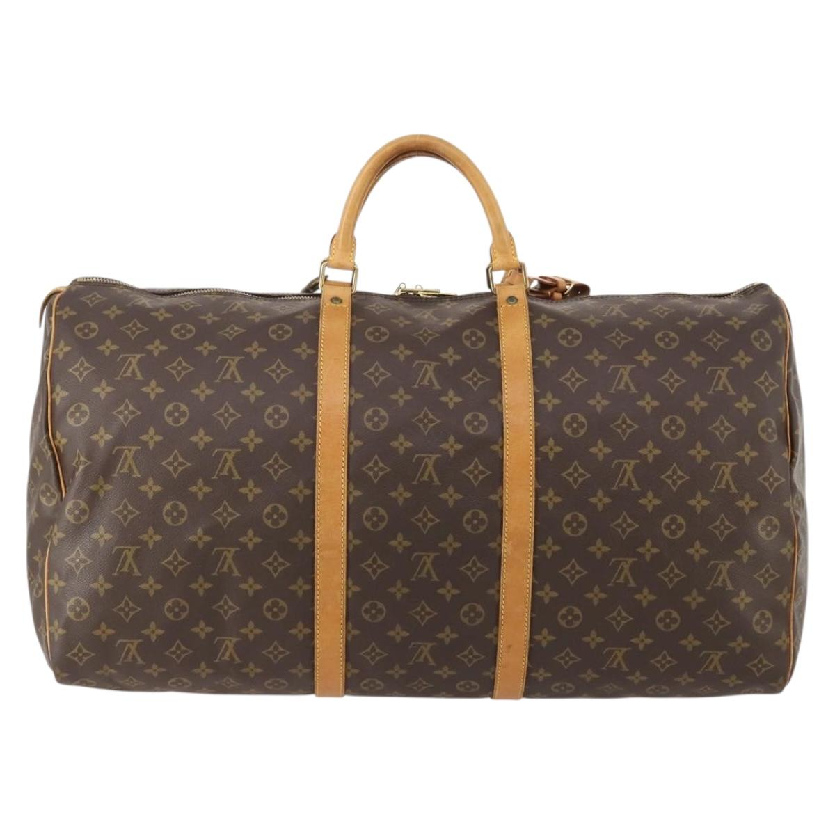 LOUIS VUITTON Monogram Keepall 60 Boston Bag M41422 LV Auth 184326A