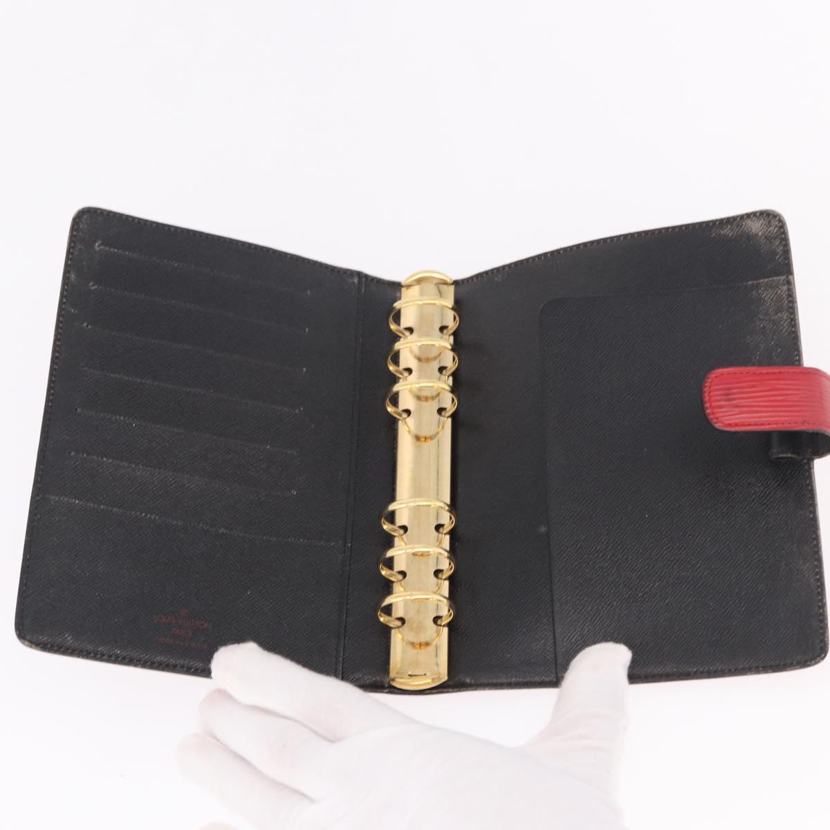 LOUIS VUITTON Epi Agenda MM Day Planner Cover Red R20047 LV Auth 184327