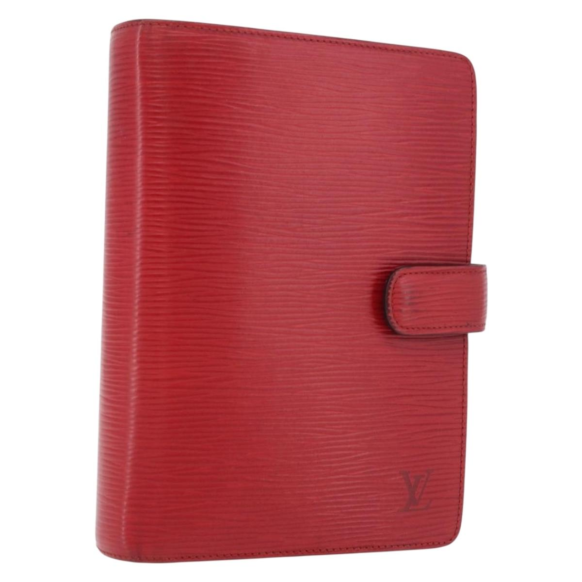 LOUIS VUITTON Epi Agenda MM Day Planner Cover Red R20047 LV Auth 184327