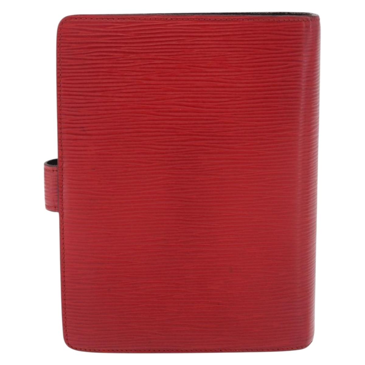 LOUIS VUITTON Epi Agenda MM Day Planner Cover Red R20047 LV Auth 184327