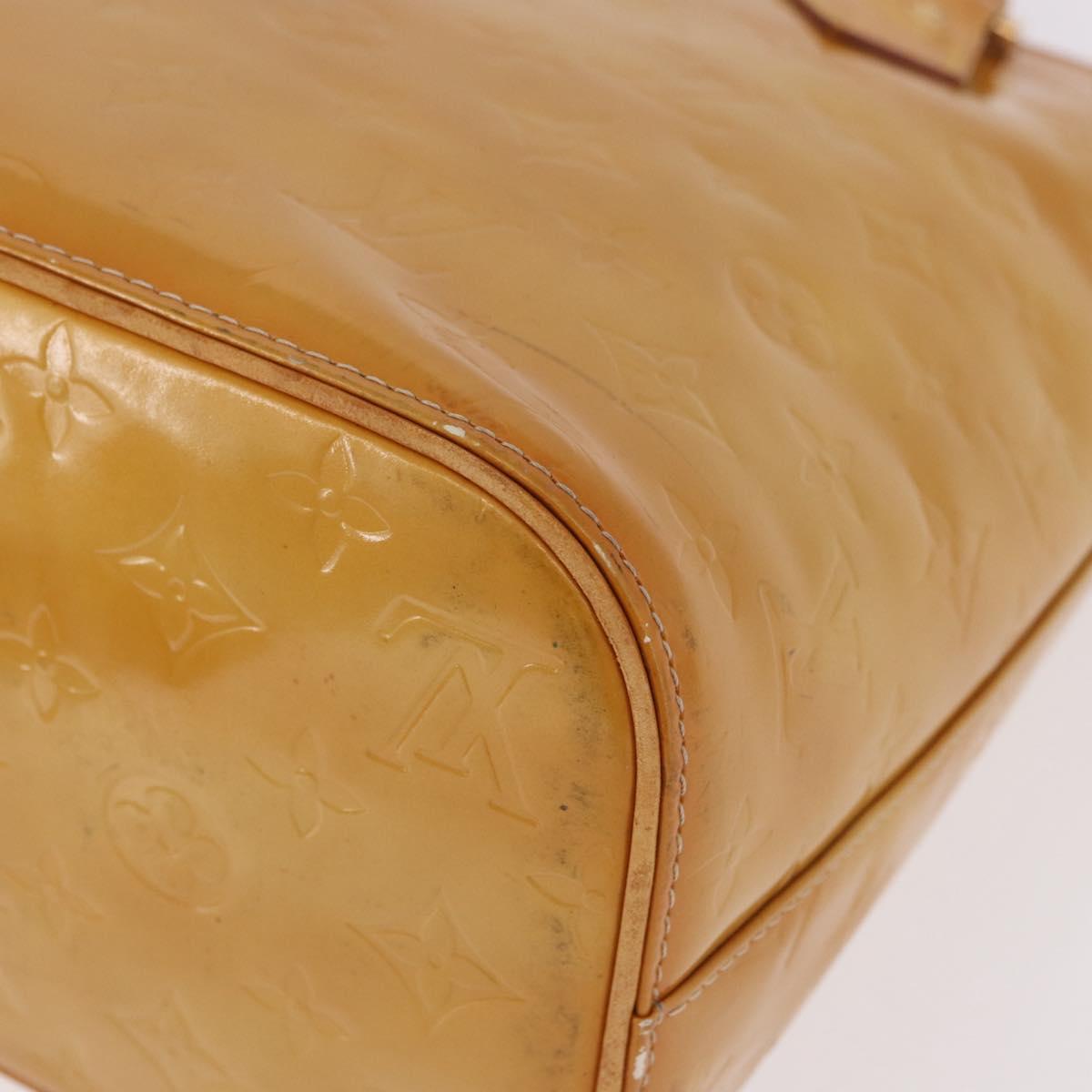 LOUIS VUITTON Monogram Vernis Houston Hand Bag Beige M91004 LV Auth 184328