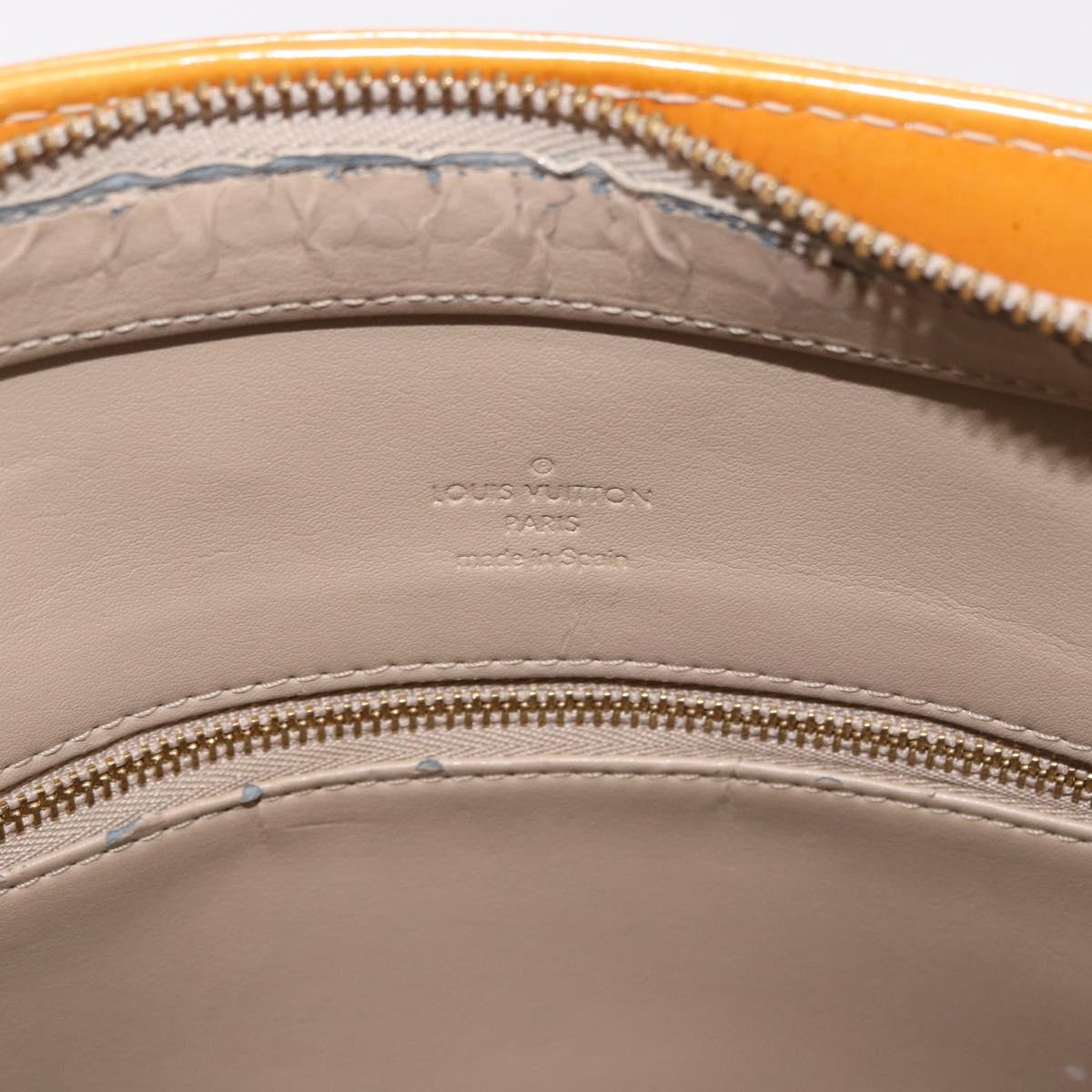LOUIS VUITTON Monogram Vernis Houston Hand Bag Beige M91004 LV Auth 184328