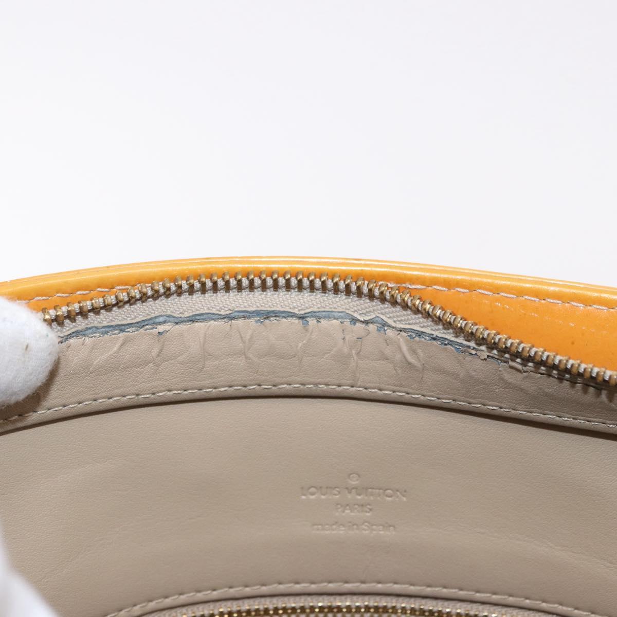 LOUIS VUITTON Monogram Vernis Houston Hand Bag Beige M91004 LV Auth 184328