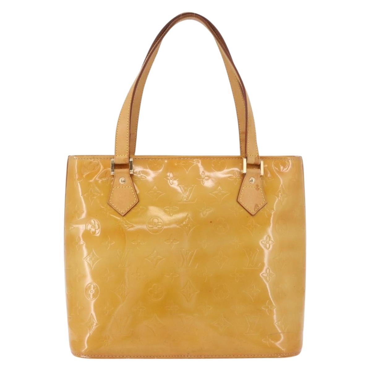 LOUIS VUITTON Monogram Vernis Houston Hand Bag Beige M91004 LV Auth 184328