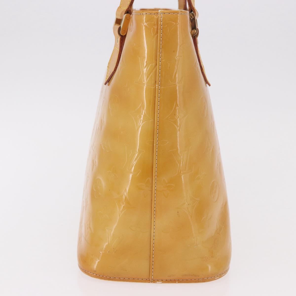 LOUIS VUITTON Monogram Vernis Houston Hand Bag Beige M91004 LV Auth 184328
