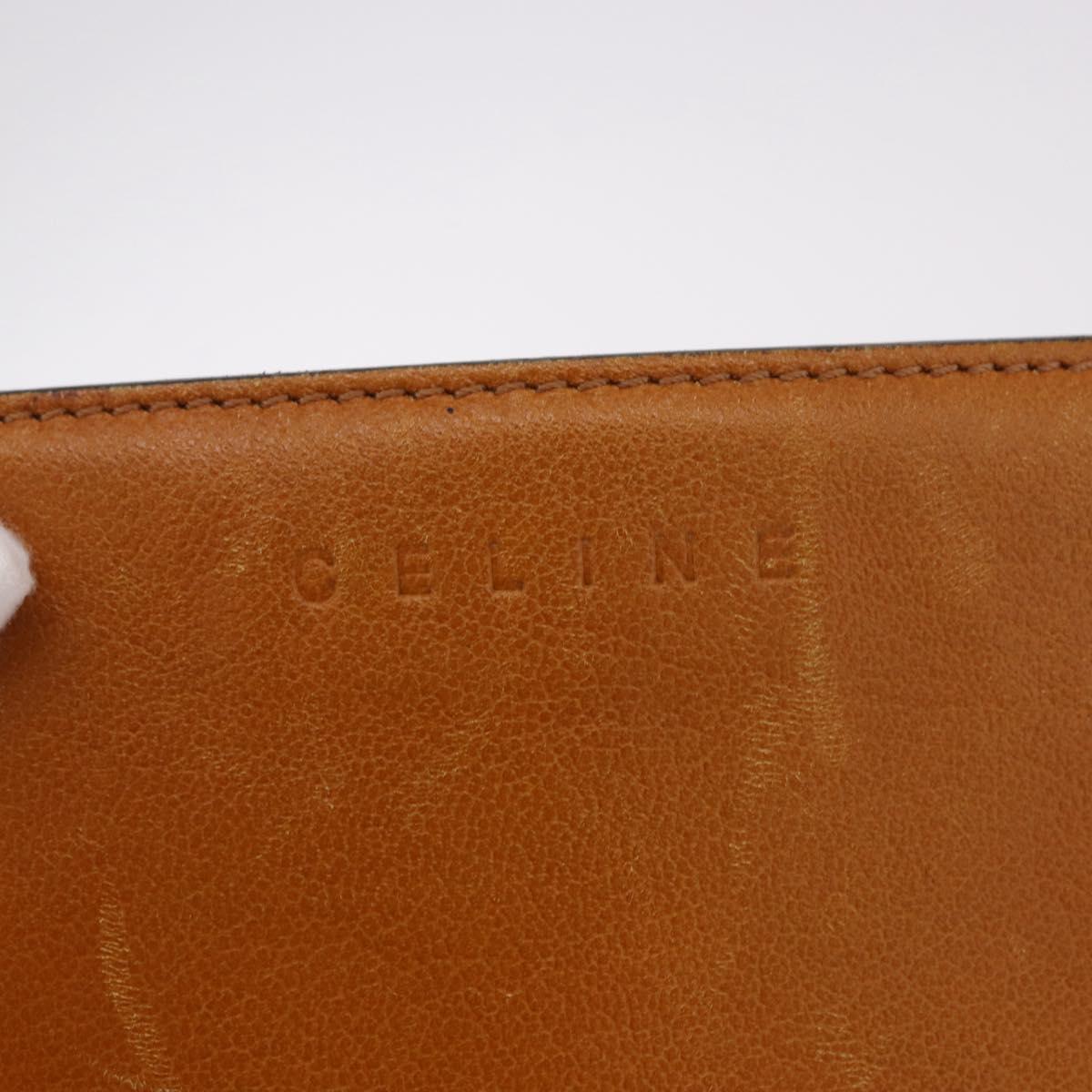 CELINE Chain Hand Bag Leather Beige Gold Auth 184329A