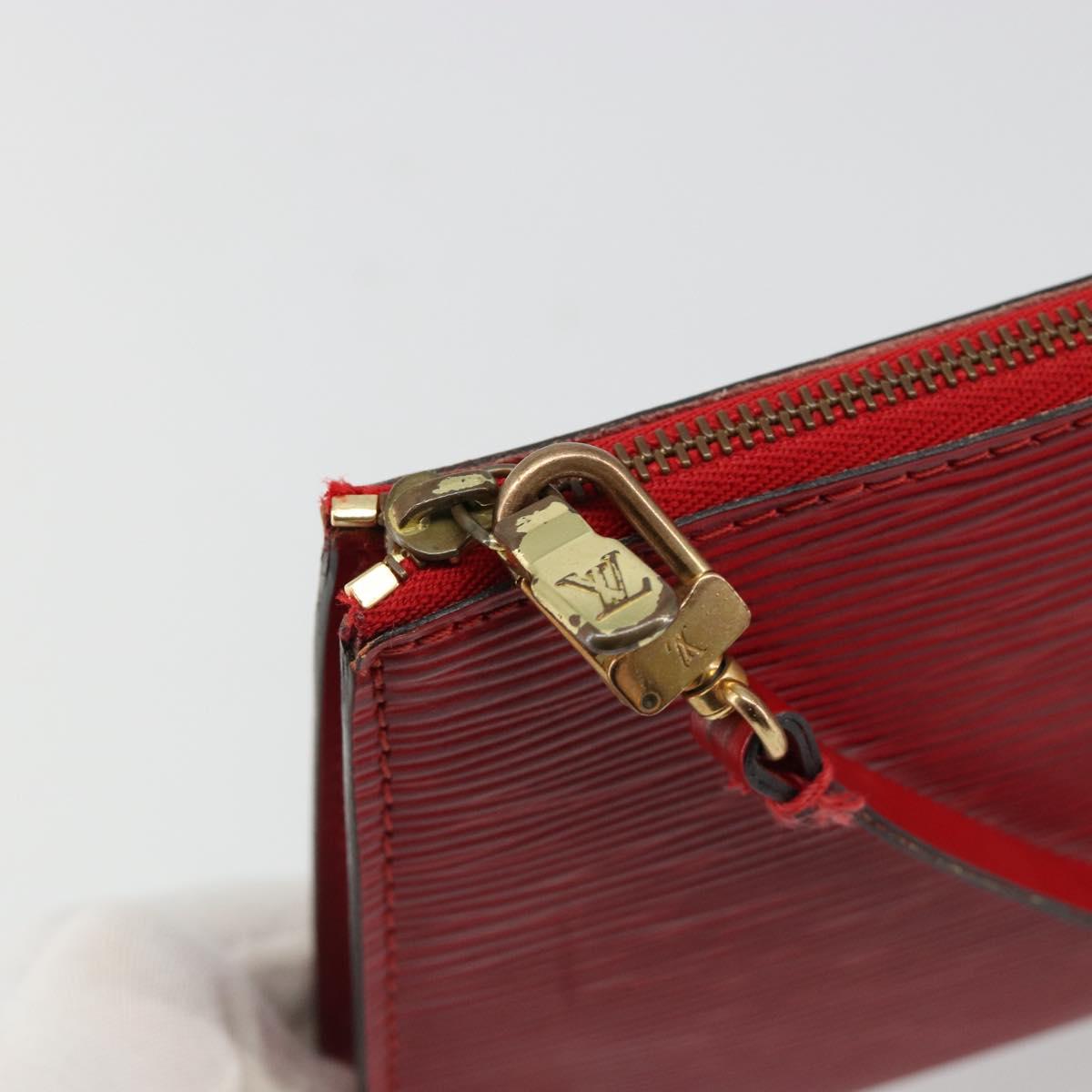 LOUIS VUITTON Epi Pochette Accessoires Pouch Red M52947 LV Auth 184334