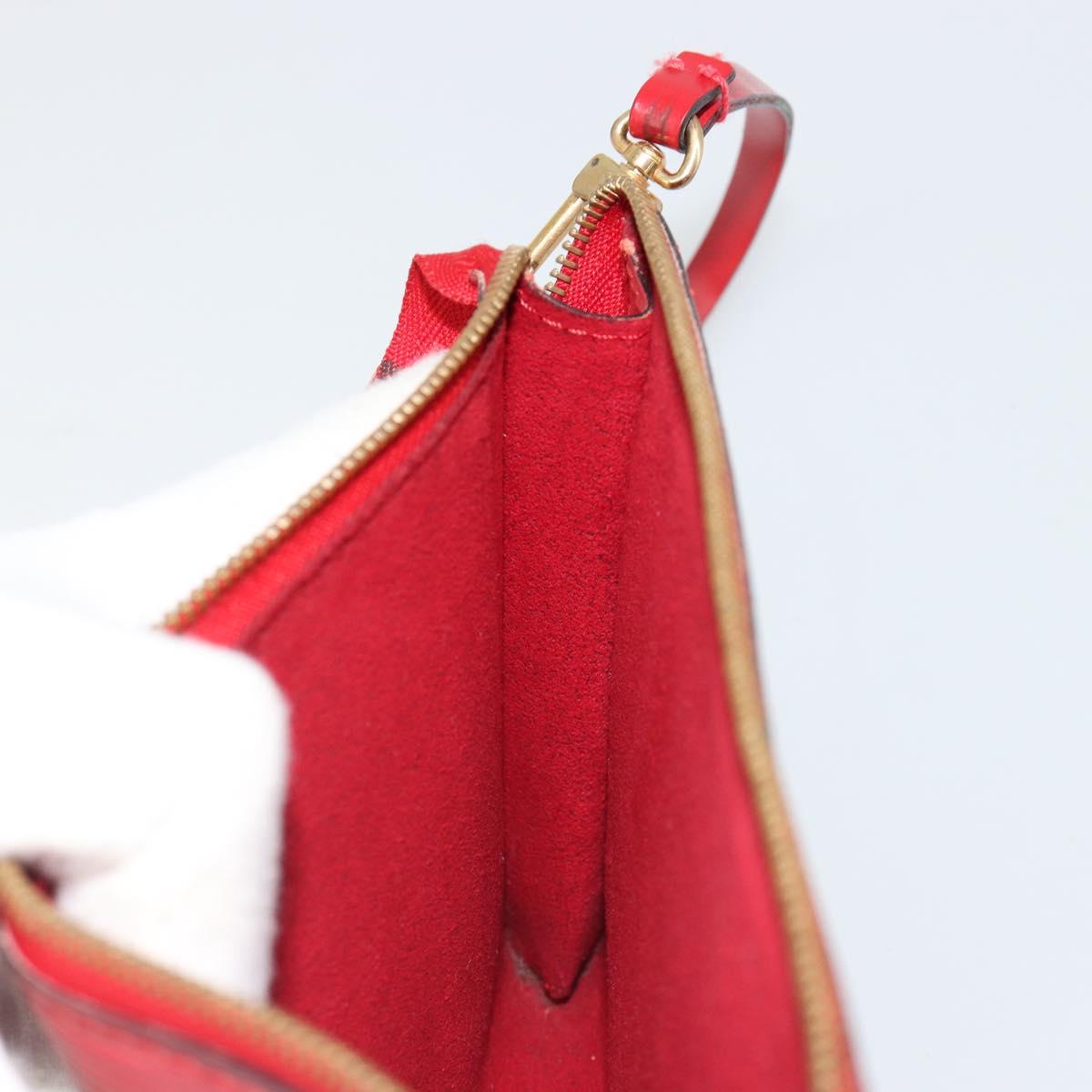 LOUIS VUITTON Epi Pochette Accessoires Pouch Red M52947 LV Auth 184334