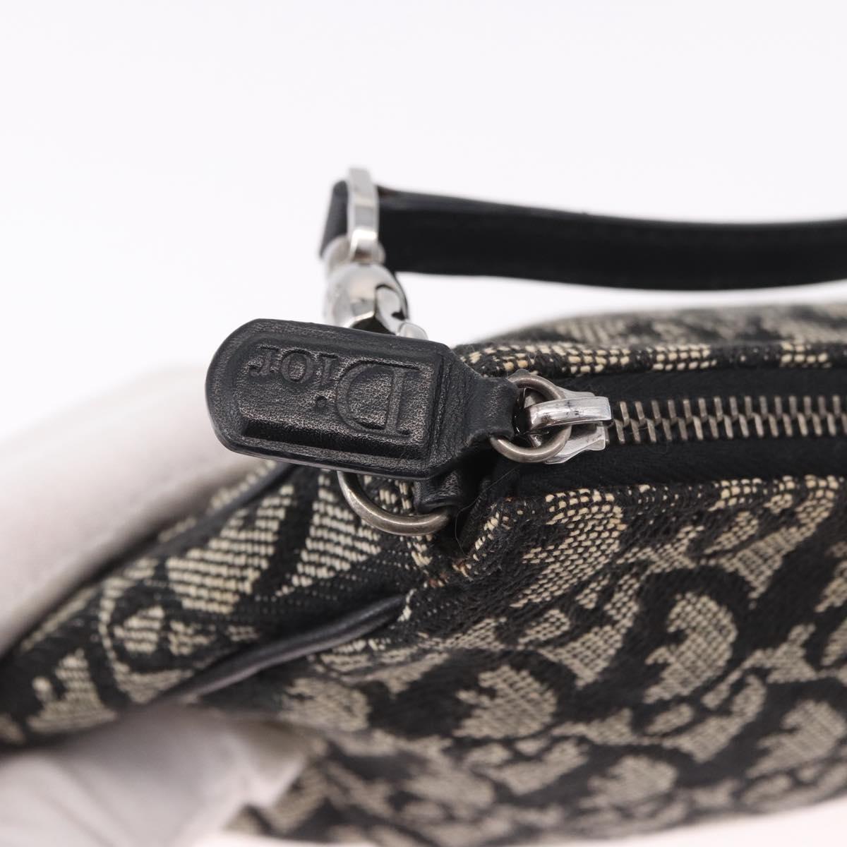 Christian Dior Trotter Canvas Saddle Accessory Pouch Navy Silver Auth 184338V