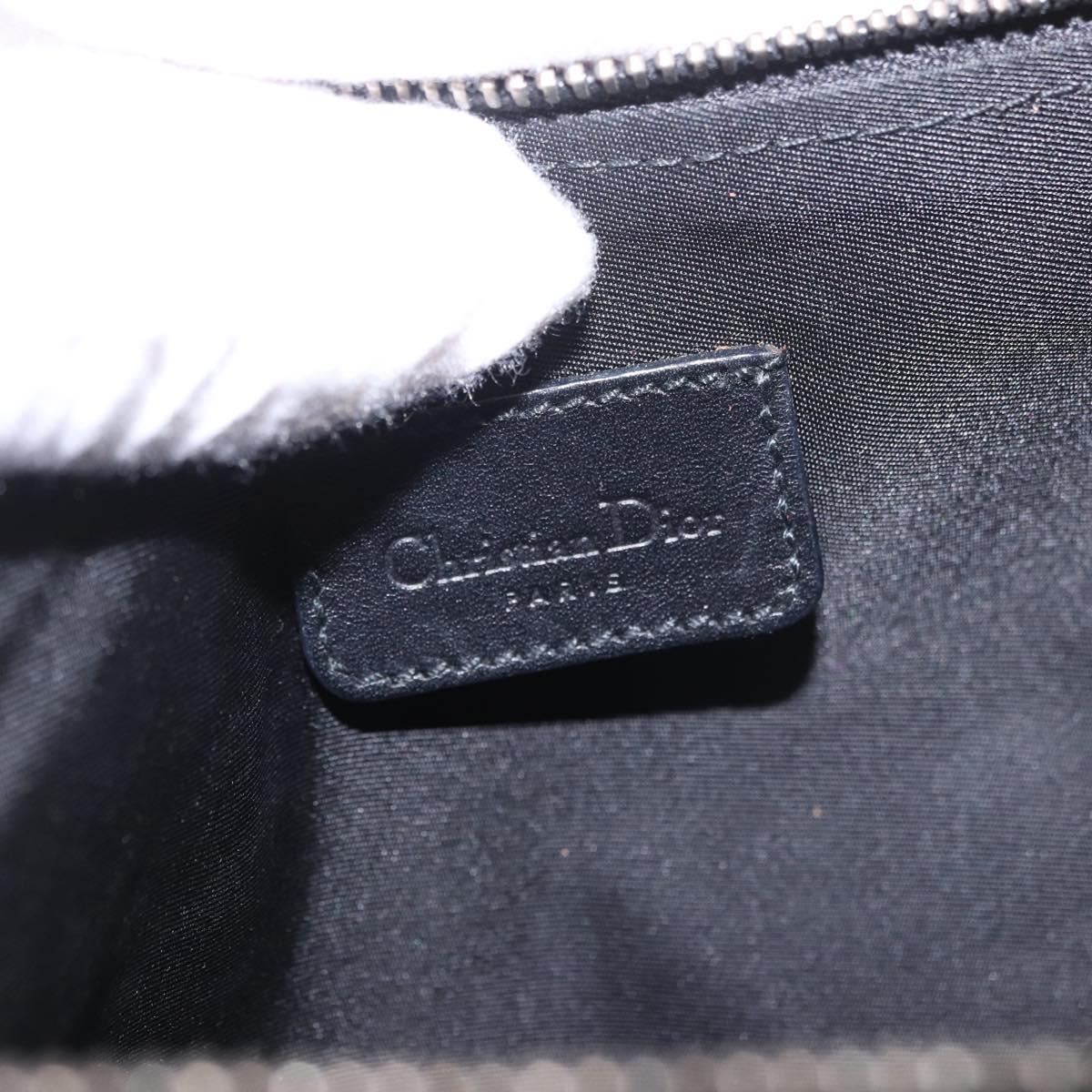 Christian Dior Trotter Canvas Saddle Accessory Pouch Navy Silver Auth 184338V