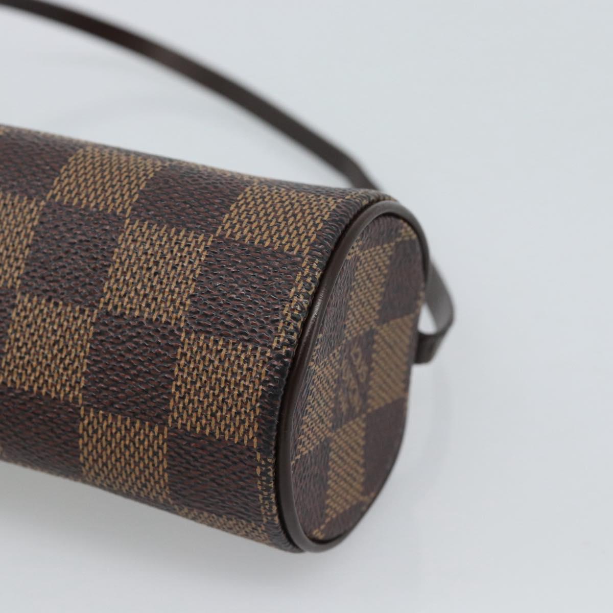 LOUIS VUITTON Damier Ebene Papillon Pouch LV Auth 184346