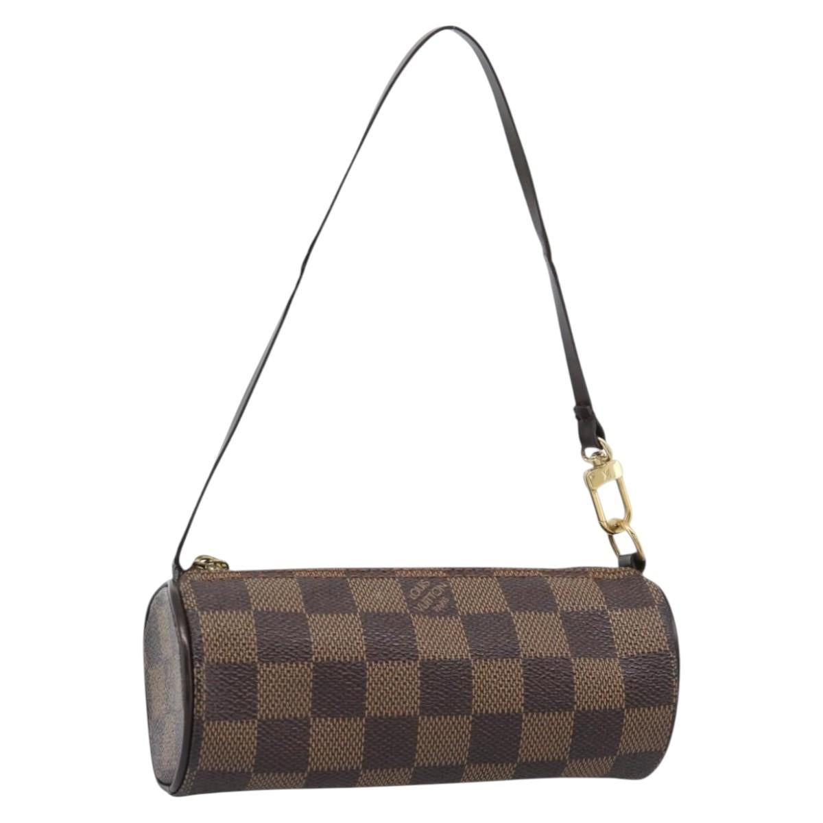 LOUIS VUITTON Damier Ebene Papillon Pouch LV Auth 184346