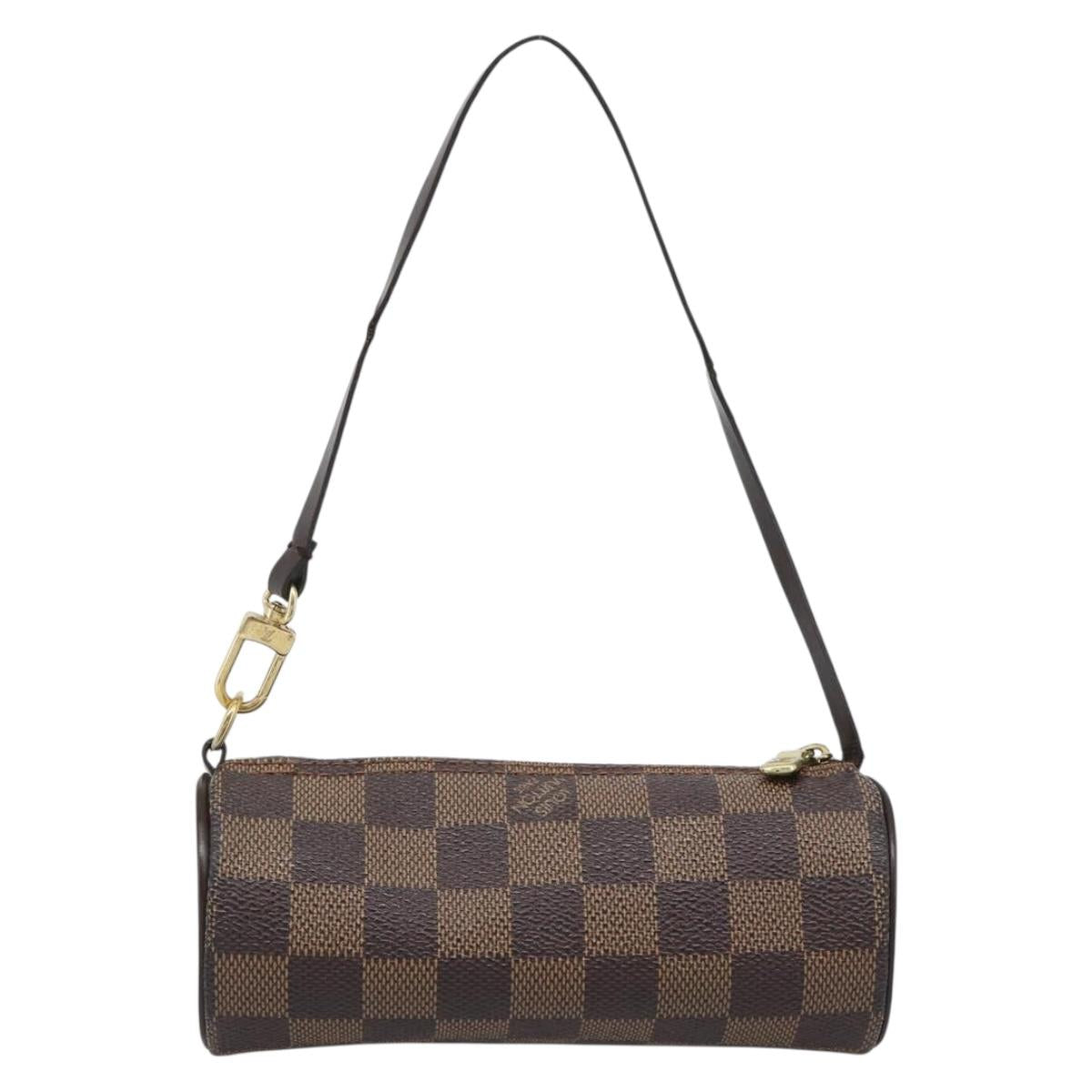 LOUIS VUITTON Damier Ebene Papillon Pouch LV Auth 184346