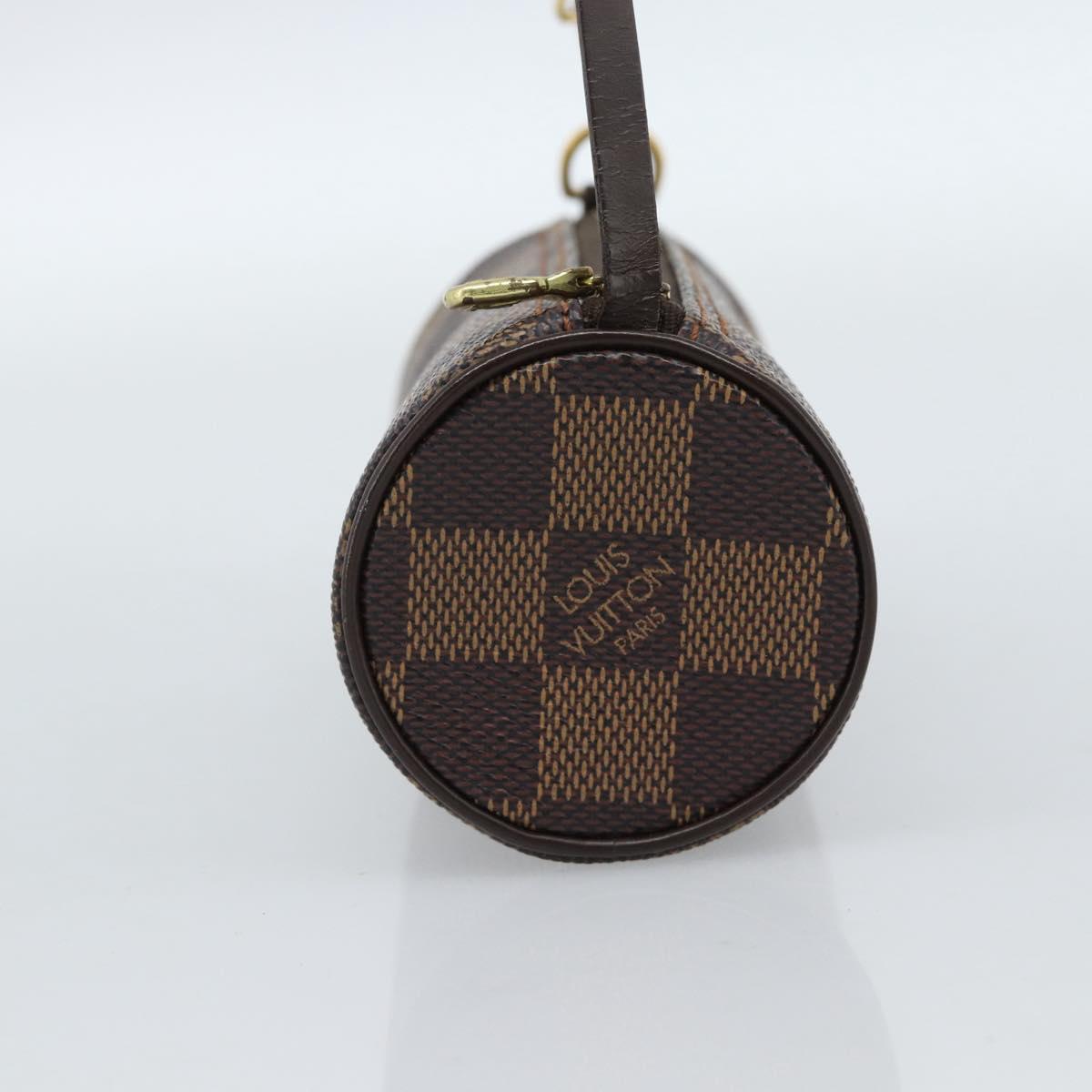 LOUIS VUITTON Damier Ebene Papillon Pouch LV Auth 184346