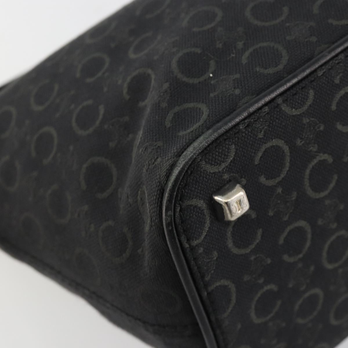 CELINE C Sulky Shoulder Bag Canvas Black Silver Auth 184359A