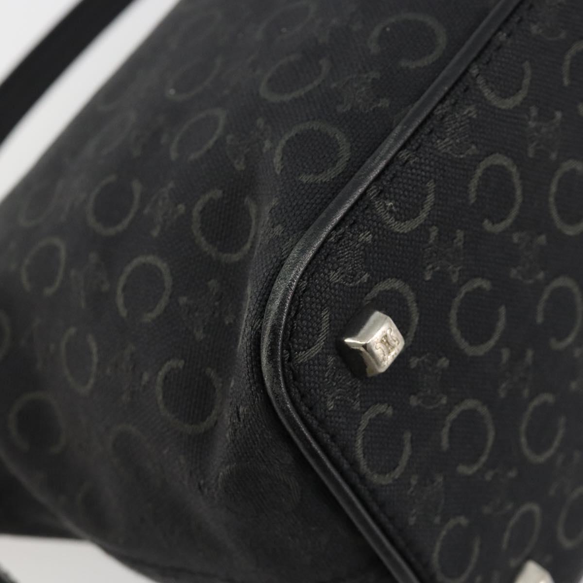CELINE C Sulky Shoulder Bag Canvas Black Silver Auth 184359A