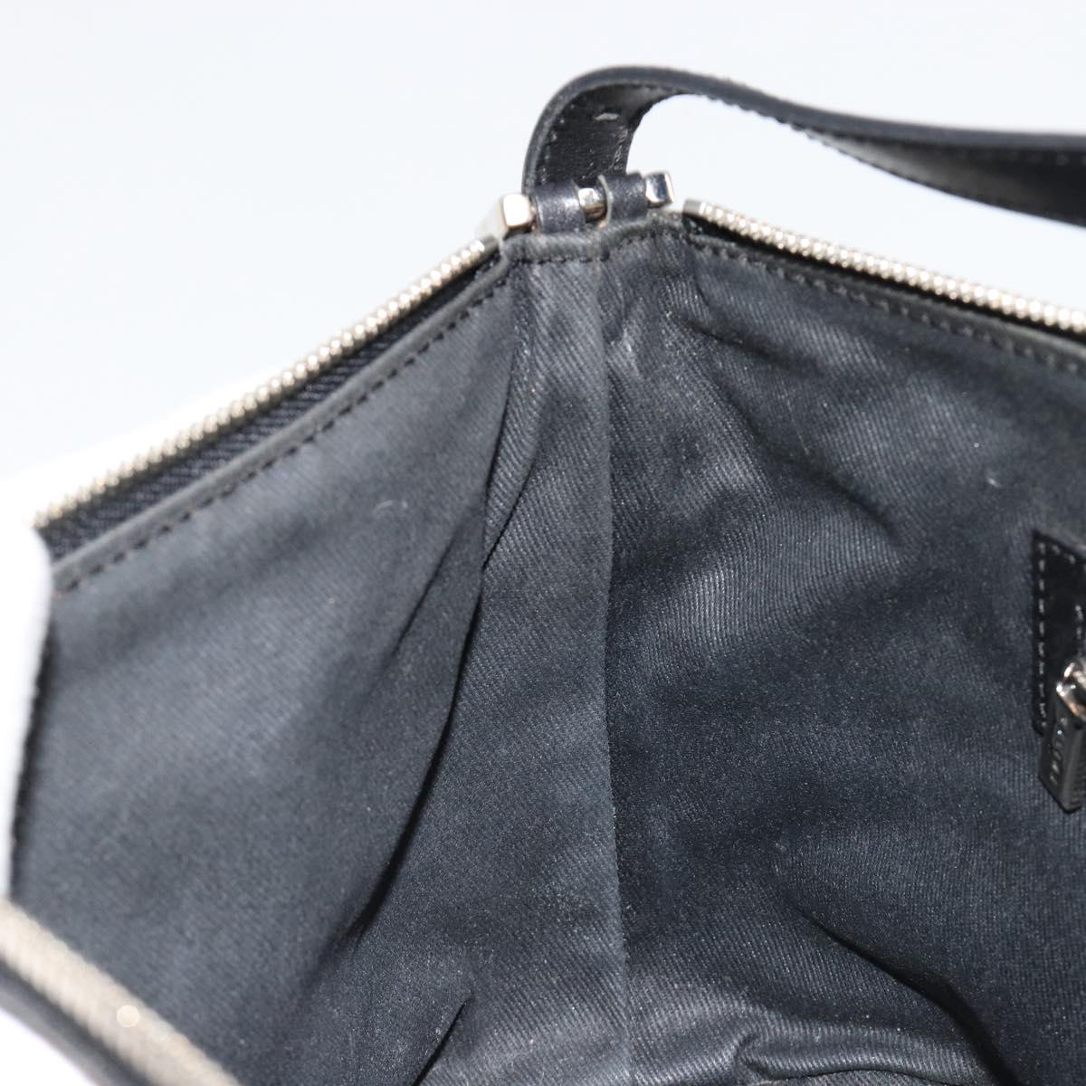 CELINE C Sulky Shoulder Bag Canvas Black Silver Auth 184359A