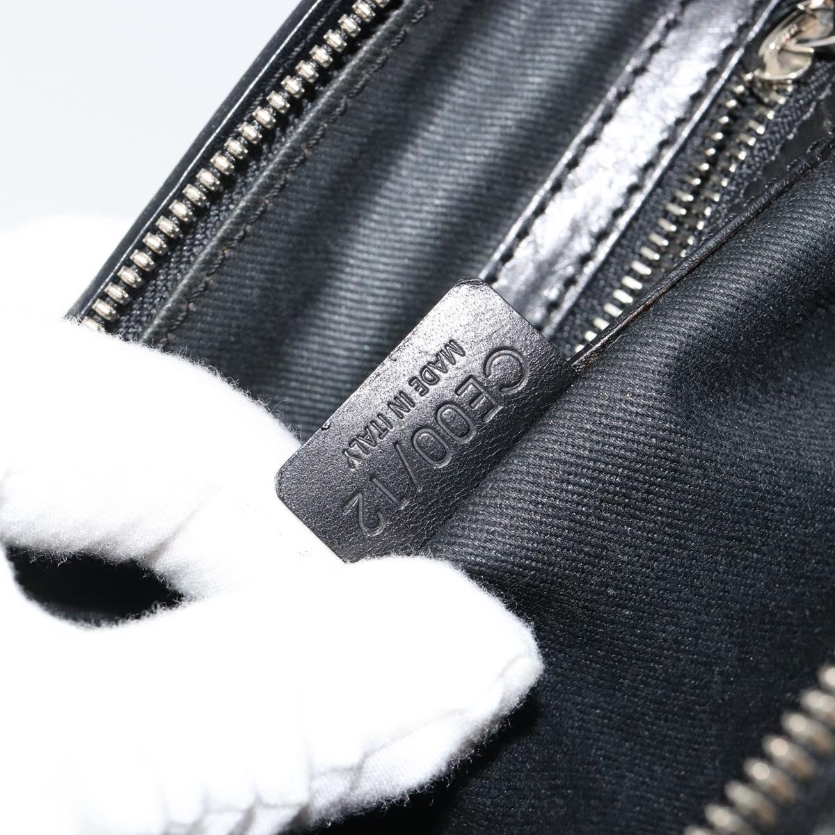 CELINE C Sulky Shoulder Bag Canvas Black Silver Auth 184359A