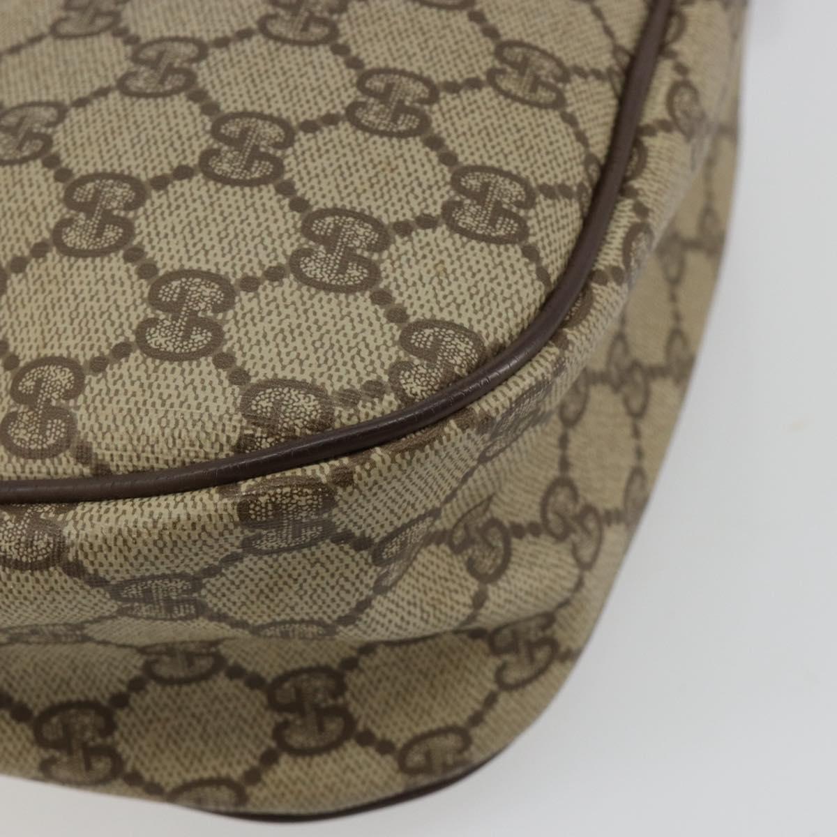 GUCCI GG Supreme Web Sherry Line Bag PVC Beige Gold 001 754 6177 Auth 184360A