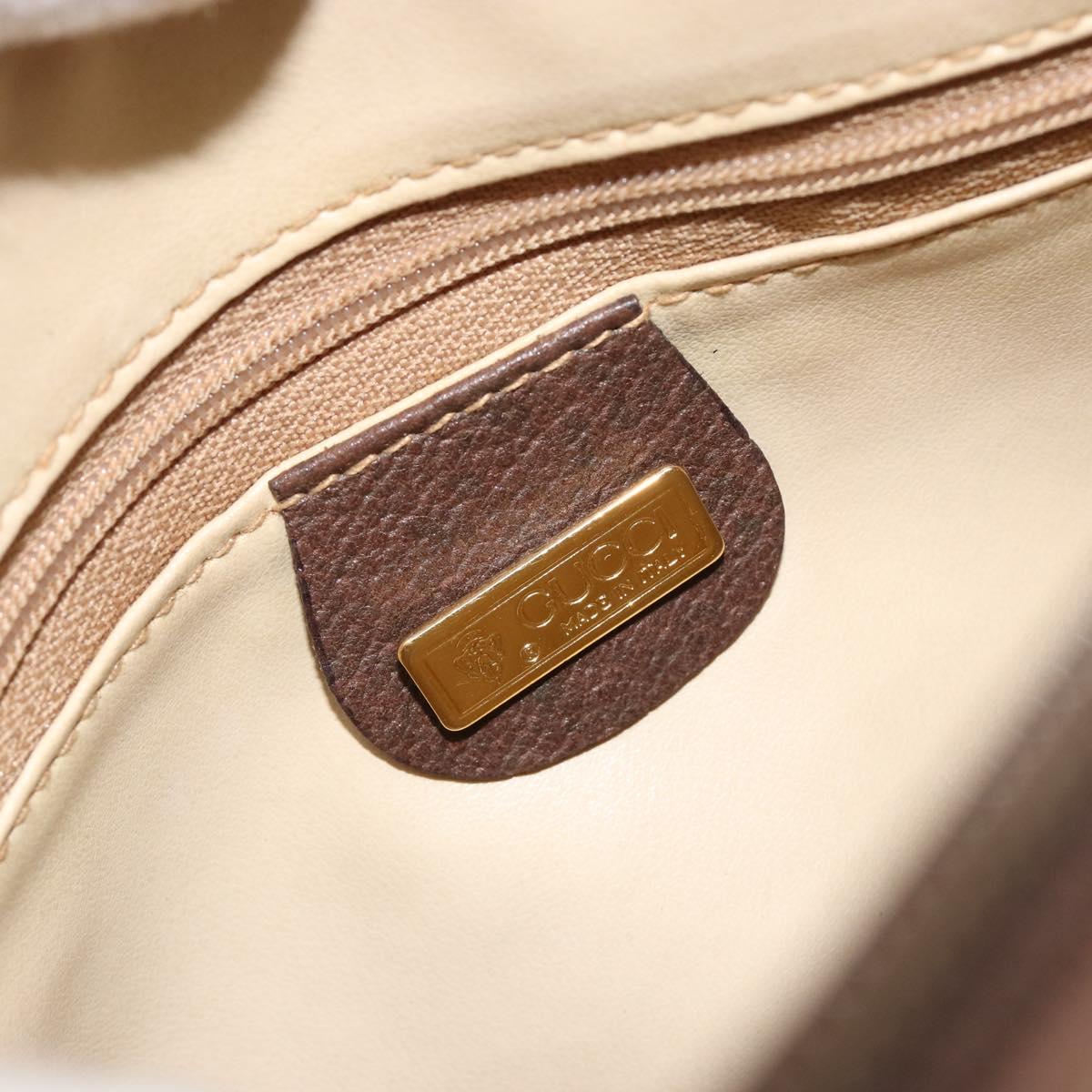 GUCCI GG Supreme Web Sherry Line Bag PVC Beige Gold 001 754 6177 Auth 184360A