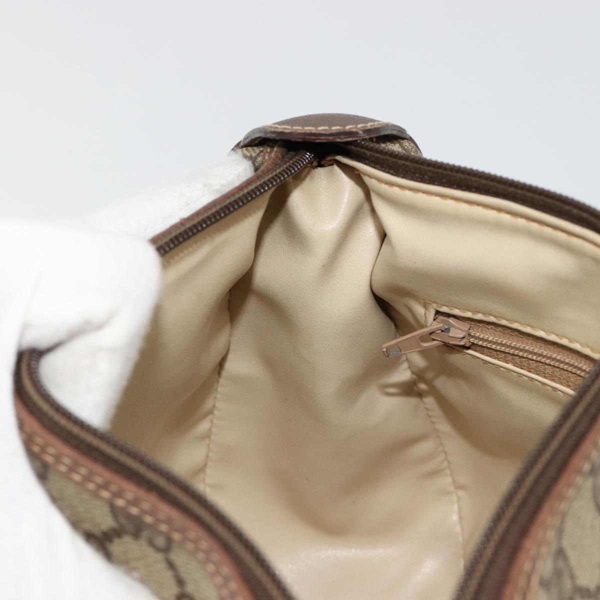 GUCCI GG Supreme Web Sherry Line Bag PVC Beige Gold 001 754 6177 Auth 184360A