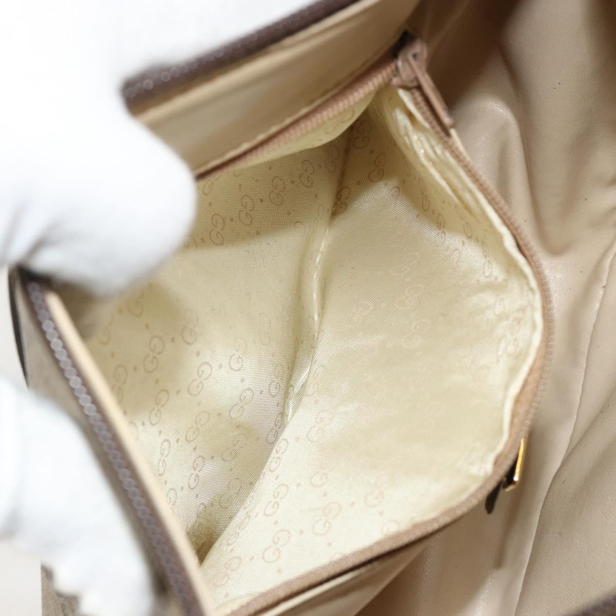 GUCCI GG Supreme Web Sherry Line Bag PVC Beige Gold 001 754 6177 Auth 184360A