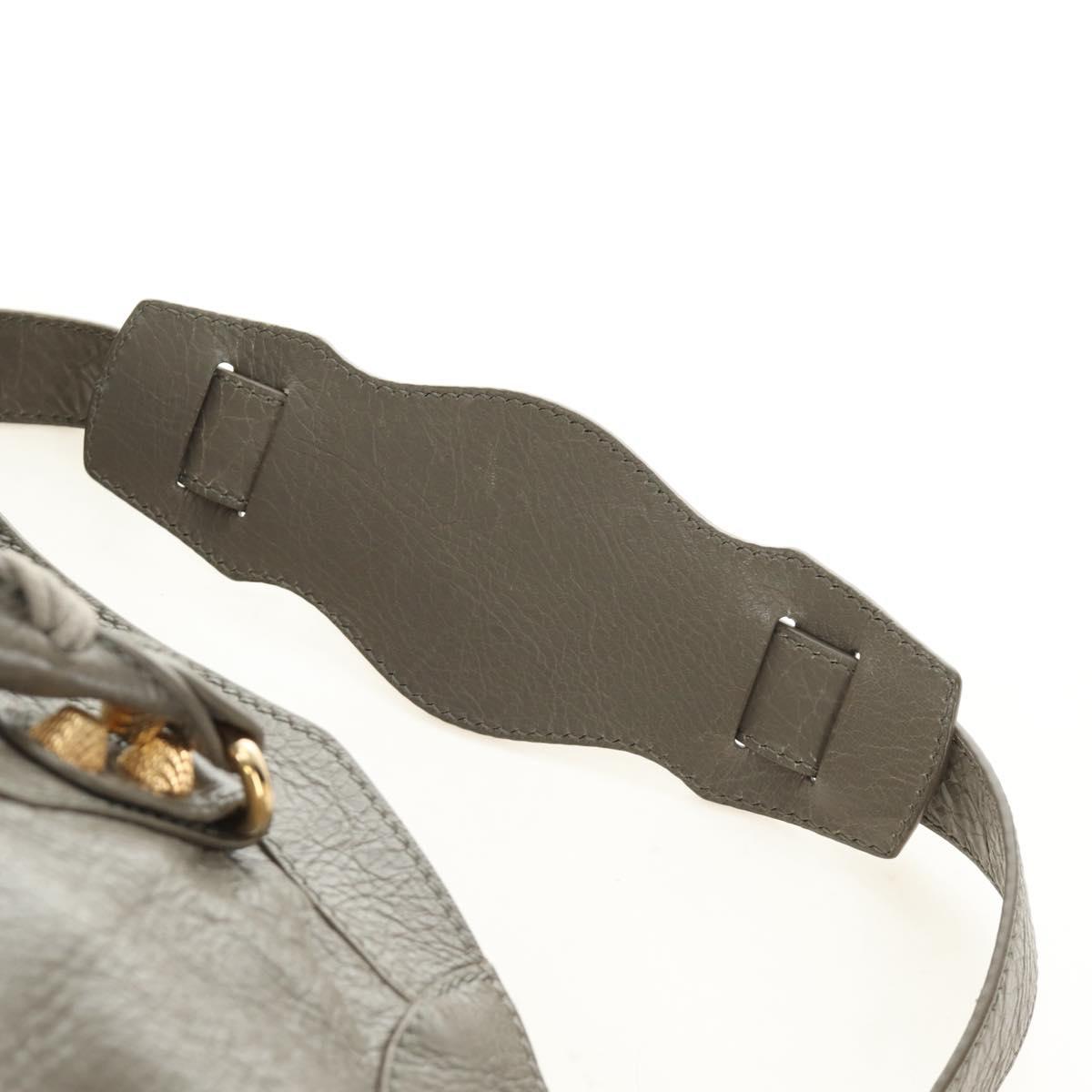 BALENCIAGA The Giant City Hand Bag Leather 2way Gray Gold 281770 Auth 184362M