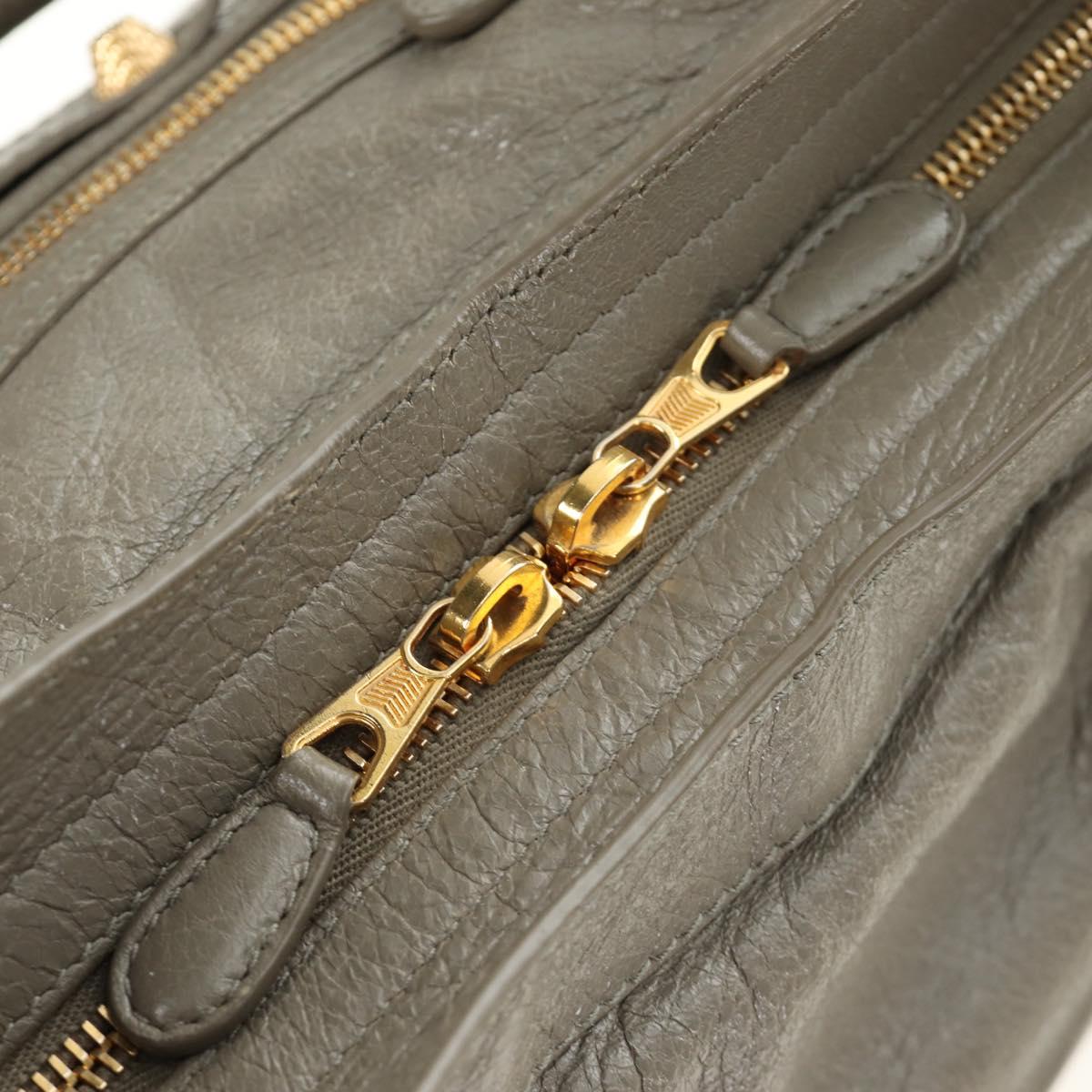 BALENCIAGA The Giant City Hand Bag Leather 2way Gray Gold 281770 Auth 184362M