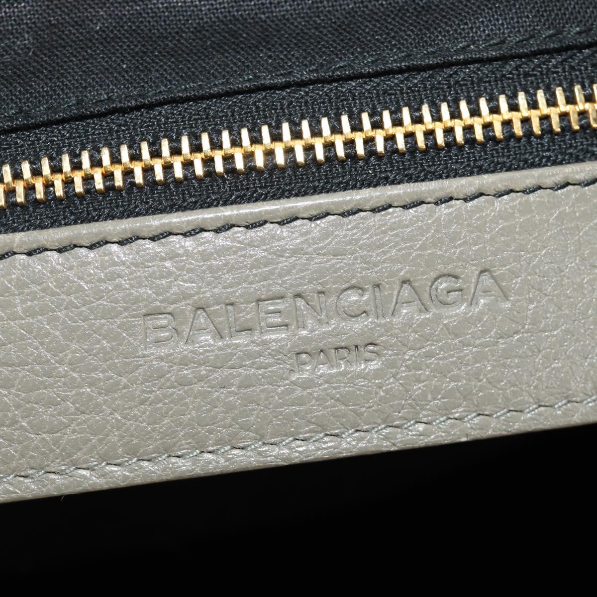 BALENCIAGA The Giant City Hand Bag Leather 2way Gray Gold 281770 Auth 184362M