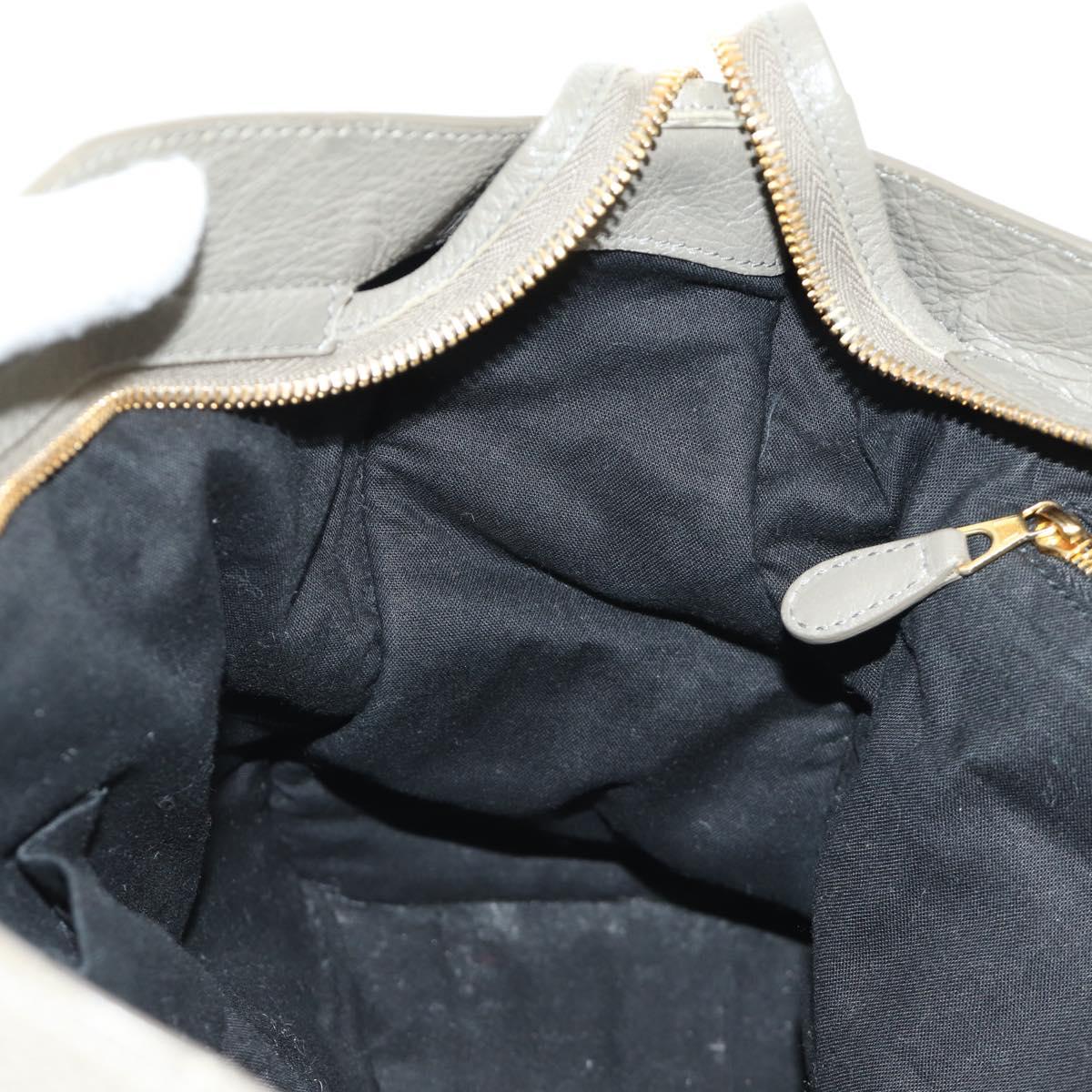 BALENCIAGA The Giant City Hand Bag Leather 2way Gray Gold 281770 Auth 184362M