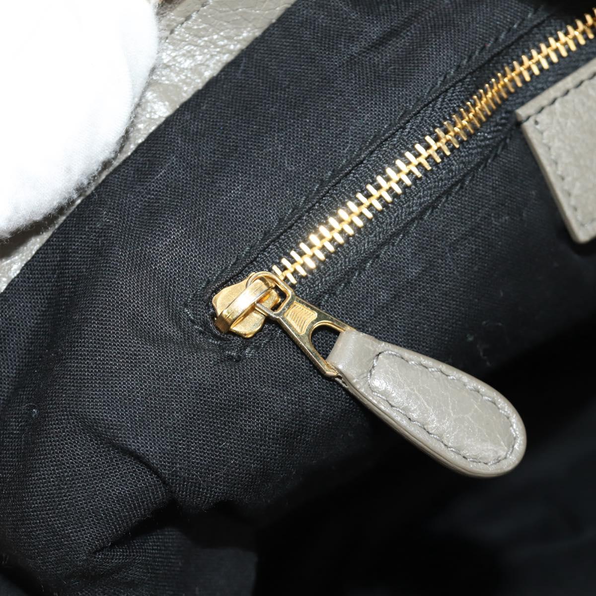 BALENCIAGA The Giant City Hand Bag Leather 2way Gray Gold 281770 Auth 184362M