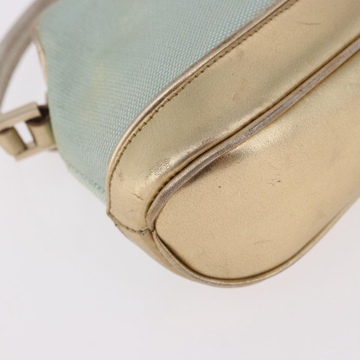 GUCCI Hand Bag Canvas Leather Light Blue 039 1133 Auth 184368A