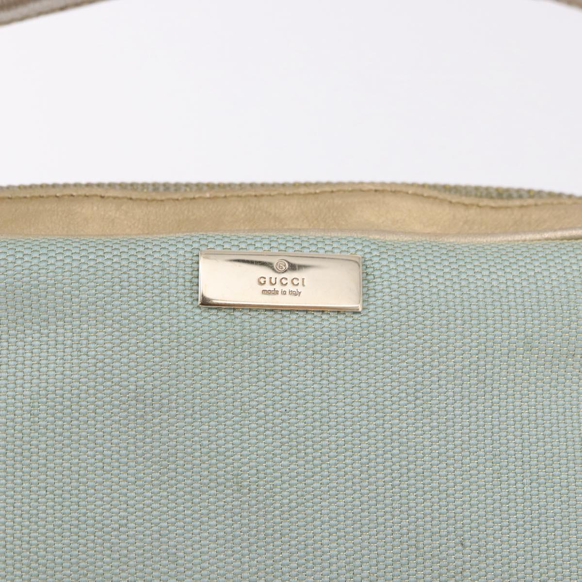 GUCCI Hand Bag Canvas Leather Light Blue 039 1133 Auth 184368A