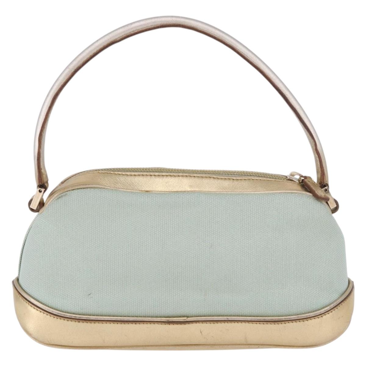 GUCCI Hand Bag Canvas Leather Light Blue 039 1133 Auth 184368A