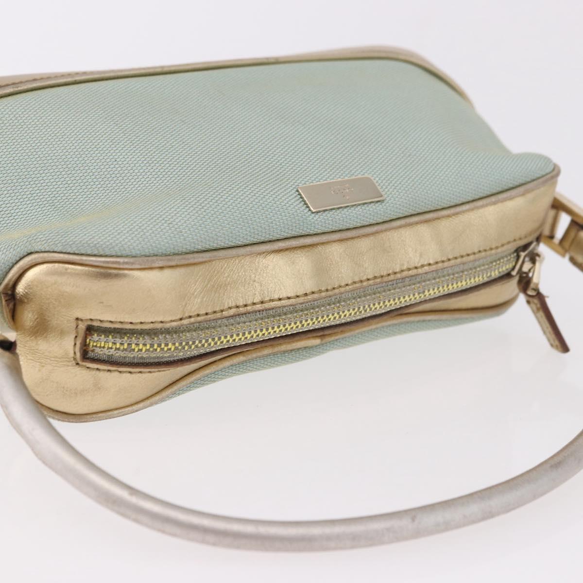 GUCCI Hand Bag Canvas Leather Light Blue 039 1133 Auth 184368A