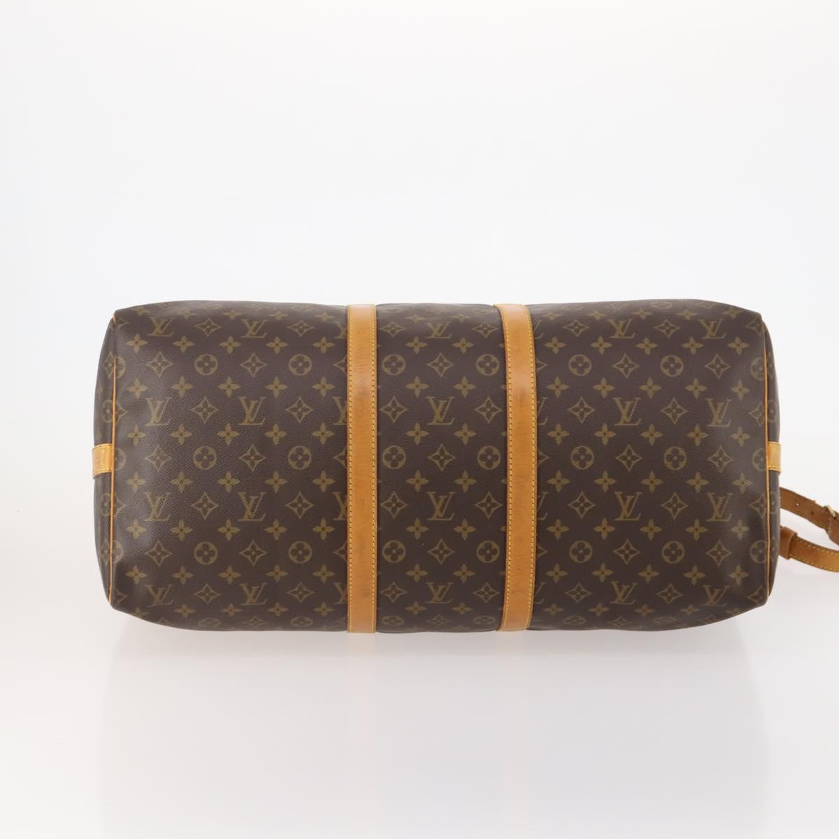 LOUIS VUITTON Monogram Keepall Bandouliere 55 Boston Bag M41414 LV Auth 184377