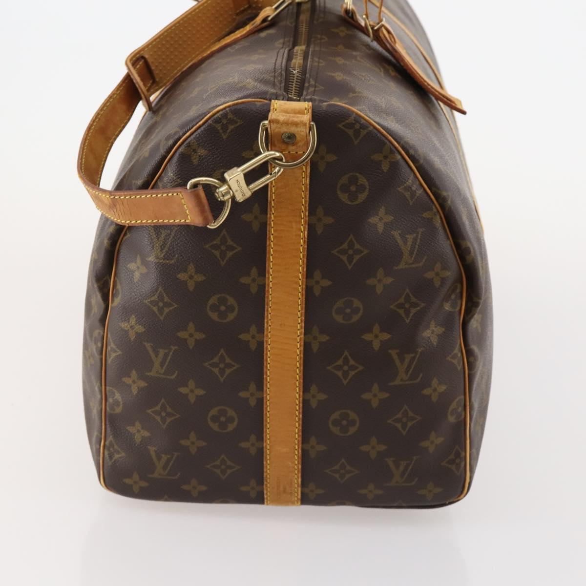 LOUIS VUITTON Monogram Keepall Bandouliere 55 Boston Bag M41414 LV Auth 184377
