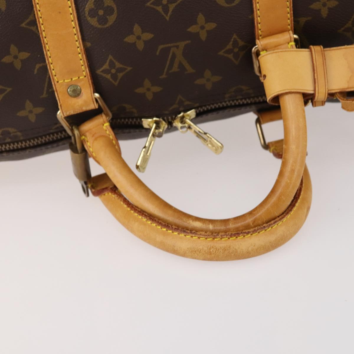 LOUIS VUITTON Monogram Keepall Bandouliere 55 Boston Bag M41414 LV Auth 184377
