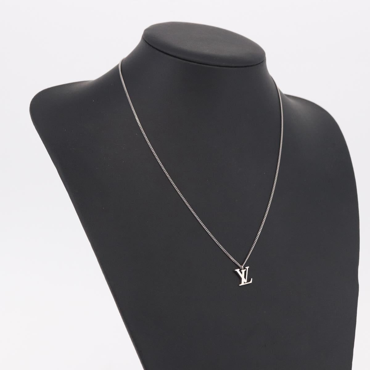 LOUIS VUITTON LV Initials Necklace 18K Gold(750) White Gold Auth 184383SAV