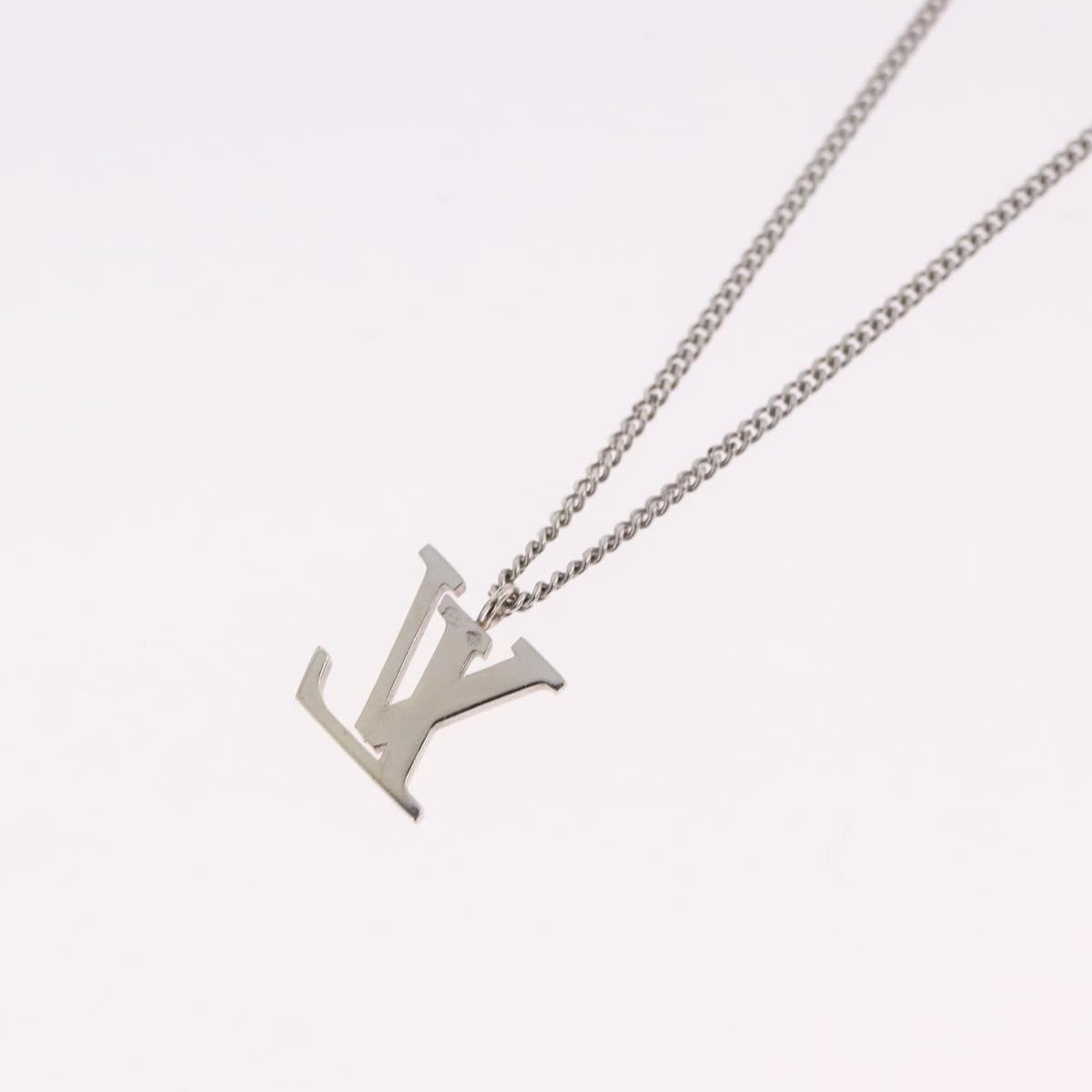 LOUIS VUITTON LV Initials Necklace 18K Gold(750) White Gold Auth 184383SAV