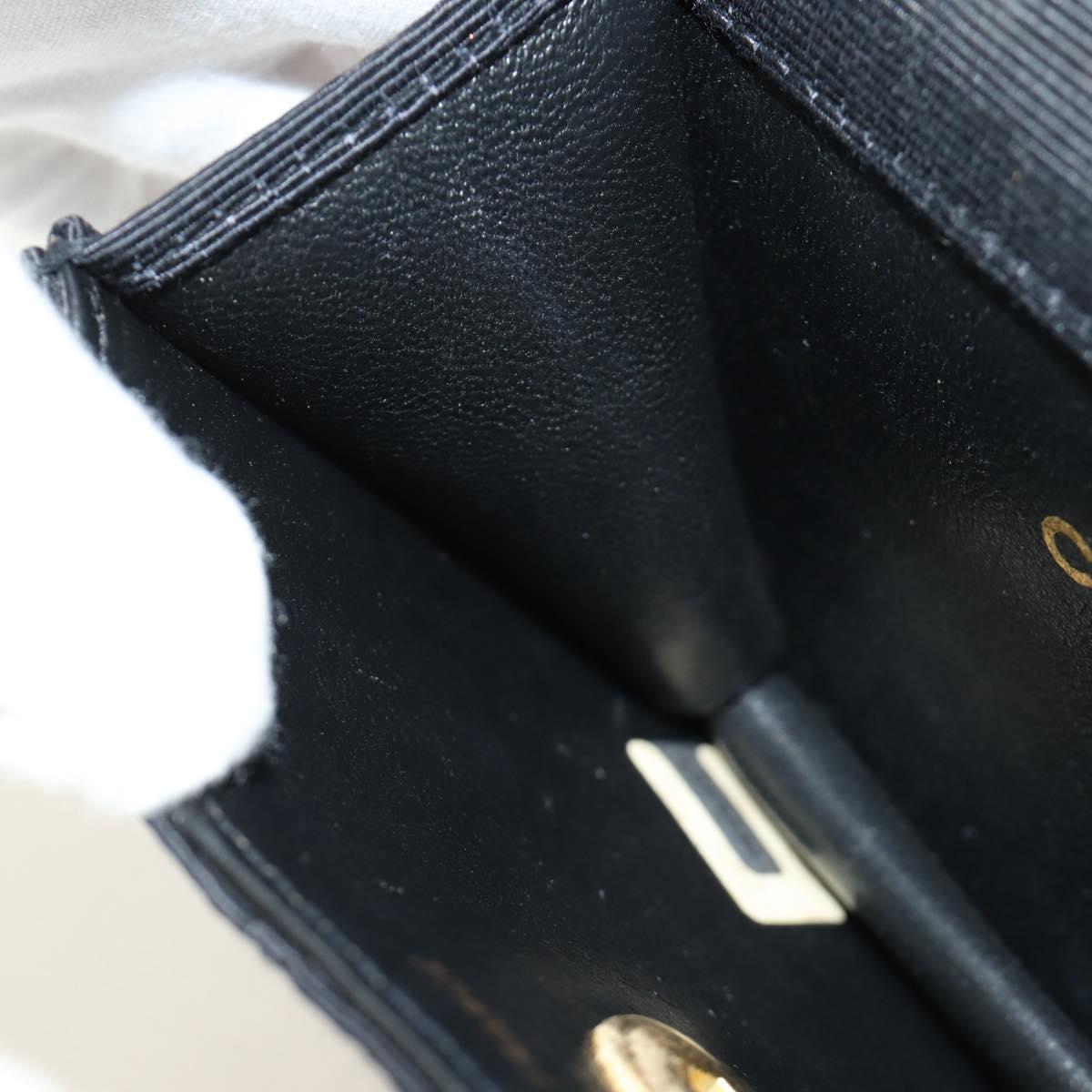 CHANEL Matelasse Chain Shoulder Pouch Canvas Black Gold CC Auth 184384V